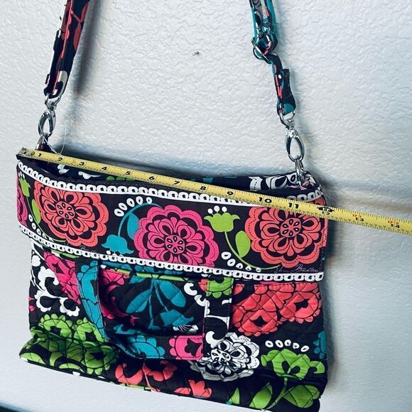 Vera Bradley Floral Multicolor Brown Quilted Handbag - Picture 3 of 7